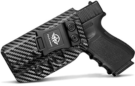 Glock 19 Holster, Carbon Fiber Kydex Holster IWB for Glock 19 19X Glock 23 Glock 25 Glock 32 Glock 45 (Gen 3 4 5) Pistol Case - Innen Bund verdeckt tragen Holster Glock 19 IWB (Black, Left)