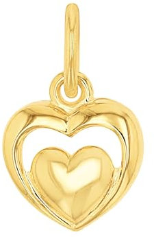 Amor Motivanhänger Unisex Damen Herren Anhänger, Gold, Herz, Kommt in Schmuck Geschenk Box,