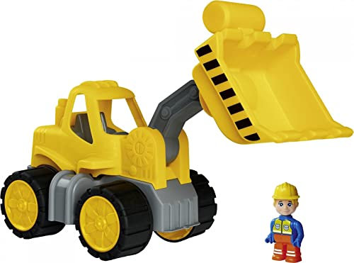 BIG-Power-Worker Radlader + Figur - Spielzeug Auto ideal für Unterwegs, Reifen aus Softmaterial, beweglicher Ladearm, inklusive Figur, für Kinder ab 2 Jahren, Gelb
