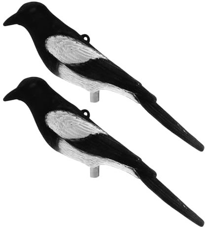 VicBre 2 Stück Künstliche Elster Lockvögel beflockte Köder Magpie Decoy Birds für die Jagd Haus Garten Dekoration