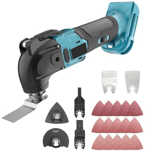Cordless Brushless Oscillating Multi-Tool Replacement for Makita, Electric Multifunction Tools with 22 Piece Accessory Kit(Body Only)