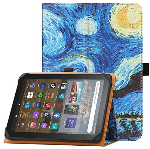 HGWALP Funda Universal para Tableta de 7 Pulgadas y 8 Pulgadas, Funda Protectora Universal para Tableta de 7 Pulgadas y 8 Pulgadas, con Correa de Mano y función de Soporte-Starry Sky
