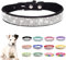 Strass-Hundehalsband, niedliches glitzerndes Leder, Katzenhalsband, Kristall-Diamant, für kleine Haustiere, mittelgroß, Welpen, Kätzchen, Schwarz M