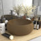 WIFESE Lavandino Lusso Rotondo Crema Opaco 40x15 cm in Ceramica, Lavabo Bagno Da Appoggio, Lavello Appoggio