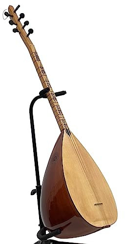 Saz Baglama kisa kol aus Mahagoni Holz - cicekli Ögrenci Sazi Maun