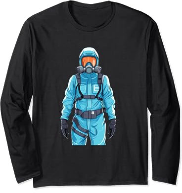Blauer Quarantäne-Schutzanzug Kostüm für Verliebte Langarmshirt