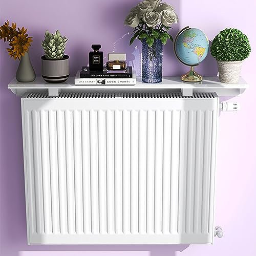 UVCMDUI Universal Radiator Shelf, Modern White Radiator Cover 80-120cm Wide, Waterproof Non Rusting Radiator Console Table Storage Heater Covers for Home Office Kitchen Bedroom Living Room,120cm