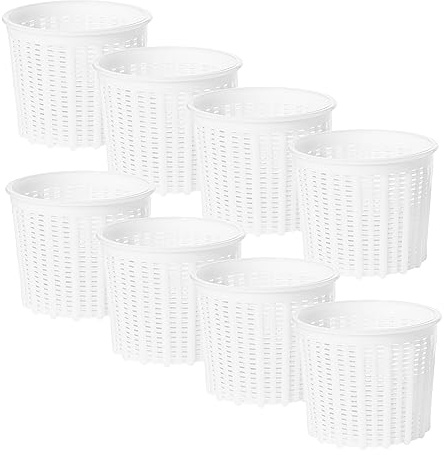 8 x Käseform 9.2 x 8cm – Variationen | Kunststoff-Käseform | Korb für Käse