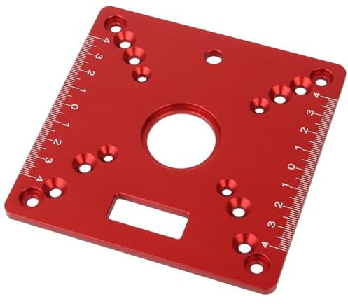 Wdesrgt 1 piastra da banco per fresatrice, piastra quadrata per lavorazione del legno, piastra ribaltabile, multifunzione, per incisioni, in lega di alluminio, colore rosso
