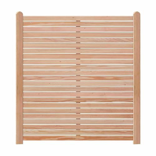 Endorphin® Holzzaun aus Lärche [180 x 180cm] | 2x Zaunelement & 3x Holz-Pfosten | Gartenzaun Holz inkl. Schrauben und Winkel | Sichtschutz Garten mit Rhombus-Technik | Lamellenzaun aus Lärchenholz