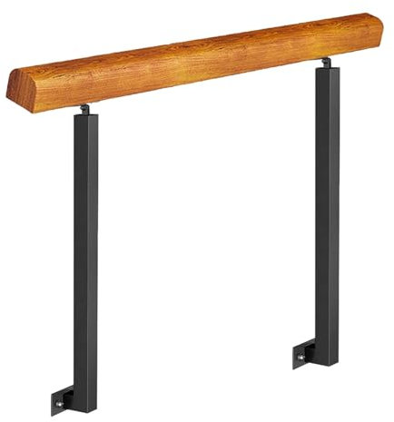 Corrimano Per Scale Lunghe 60-140 cm - Kit Completo, Scale In Legno Ringhiera Ringhiera Per Gradini Interni Esterni, Montanti In Ferro Battuto Nero Regolabili Altezza 85/95 cm (Colore : Height 95cm,