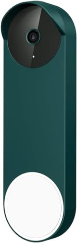 Compatible with Google Nest Doorbell (Battery) Silicone Case Cover Skin, Waterproof Silicone Doorbell Camera Protector Cover Accessories for Google Nest Doorbell, Green