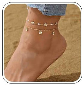 Daisy Blume Goldkette Fußkettchen Sommer Strand Armband Perle Gänseblümchen Boho Für Frauen