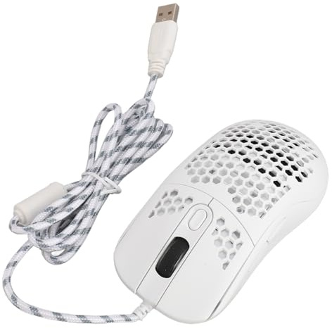 Bewinner X600 RGB-Beleuchtungsmaus, 6 Programmierbare Tasten, 8000 DPI Gaming-Maus, Ergonomisches Design für Laptop-Gamer (White)