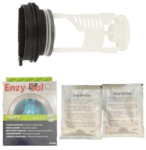 JCSPARES® - Filtro Filacci Tappo Scarico + Kit Pulizia Muffa Calcare Grassi Sedimenti per Lavatrice Compatibile Con Whirlpool | Compatibile con Ignis per Modelli: FSC AWO WAP SUP ed Ulteriori