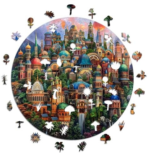 Iconic Puzzles - Enchanted Homes, Fantasy, 100% sustainable wooden puzzle, Gifts for Children and Adults, size S, 200 Pieces