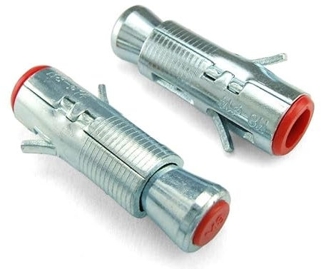 ABAZO - Schwerlastdübel - Schwerlastanker - M6x45mm - Metalldübel, Bolzenanker für Beton, Mauerwerk und Stein - aus Stahl, Verzinkt, Korrosionsbeständig, mit Kunststoffkappe - 5 Stück Set