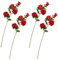 Künstliche rote Geranien 4pcs künstliche Geranien 28in Fade-resistentes lebendiges rotes gefälschter Geranien Realistische Seide Low-Wartungskünstliche Blumen für Hochzeitshäuser Partydekoration