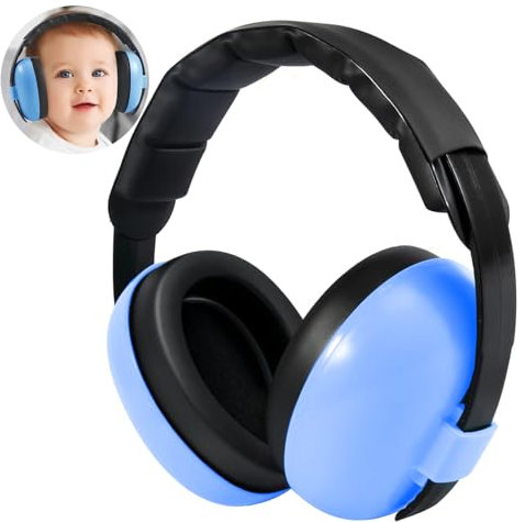 Baby Ear Defenders for Toddler Infant Newborn up to 36 Months, Noise Cancelling Headphones Ear Protection Adjustable Earmuff for Firework, Concert, Cinema (Blue)