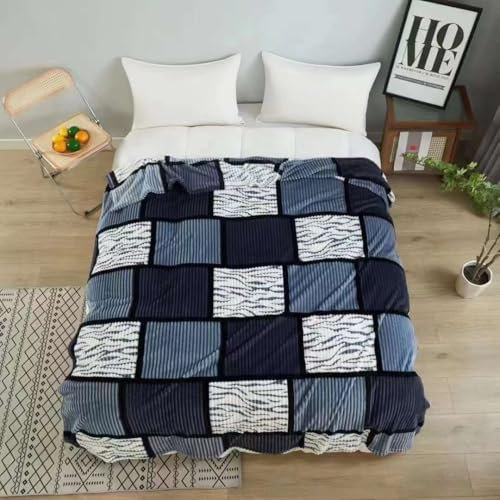 BESCH Manta Franela Jacquard 160x220cm Reversible para Sofá Cama - Manta Polar Grande de Invierno Super Suave, Acogedora y Cómodas (Gris-GrisOscuro)