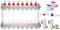 KAMAN Smart Equipments - Heizkreisverteiler für Fußbodenheizung, Edelstahl, 4-12 Heizkreise, Komplett-Set (HKV-12-640 - V ohne Klemmverschraubung ohne Stellantrieb ohne Verteilerschrank)