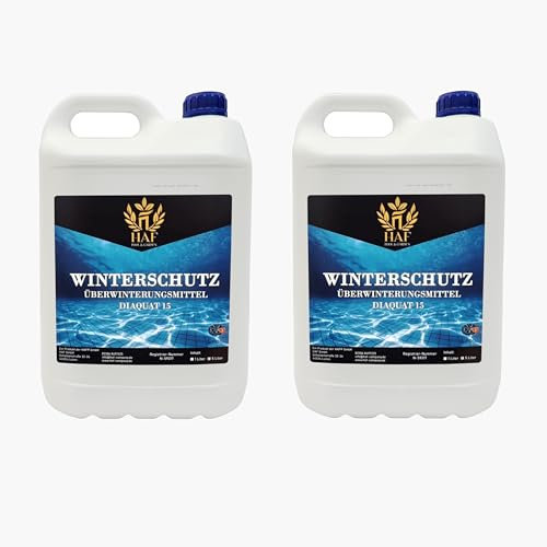 HAF® Pool Winterschutz 10 Liter | Überwinterungsmittel für Winterpflege von Schwimmbad und Pool | Überwinterungskonzentrat gegen Algen und Kalk - Qualität: Made in Europe - Menge: 2 x 5 Liter