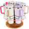360° Rotating Water Bottle Organizer for Stanley 30 & 40 oz Tumblers, Sturdy Cup Holder with Handle Slots, Easy Installation, Non-Slip Base, Elegant Design for Kitchen Storage and Organization(Brown)