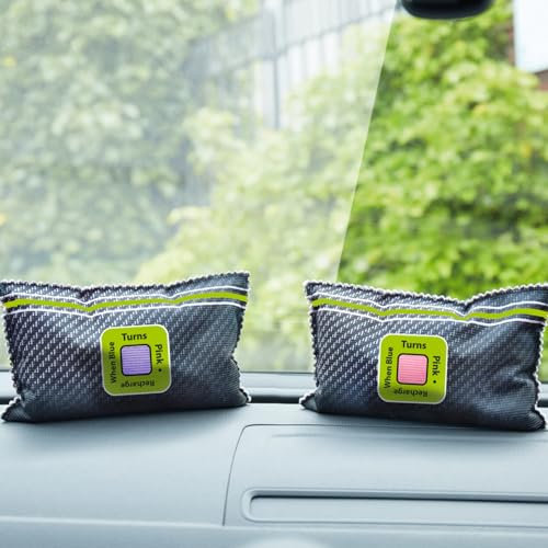 3 PAGEN® Luftentfeuchter für Autos – wiederverwendbarer Entfeuchter – praktisch für Auto & Wohnwagen – Feuchtigkeitsanzeige dank Indikator – schnelle Trocknung in der Mikrowelle - Entfeuchterkissen