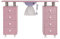 DARDVORLAG ManiküreTisch Inklusive weißem Staubsauger, Schublade und Schranktürgriffe sind einzelne weiße Keramikgriffe mit dünnen Handkissen, das Produkt ist Zwei Pakete(Rosa, 78.5cmX45cmX119cm)