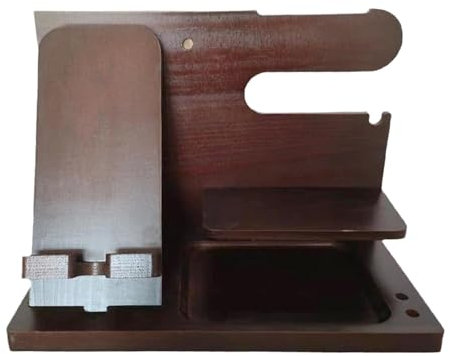Handy-Dockingstation aus Holz, Nachttisch-Organizer, Handy-Dockingstation, Geschenke für Ehemann, Ehefrau, Jahrestag, Vater, Geburtstag, Nachttisch, Geldbörse, Vater, Abschlussfeier, männliche Idee