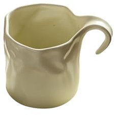 Tazza di caffè in ceramica pieghettata personalizzata, tazza da bere per latte domestico - tazza beige