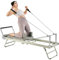 VEVOR Faltbarer Pilates Reformer Trainingsgerät im Heim-Fitnessstudio, Pilates-Bett mit doppeltem Widerstand – Feder und Kordel, für Fortgeschrittene und Anfänger, bis zu 181,44 kg