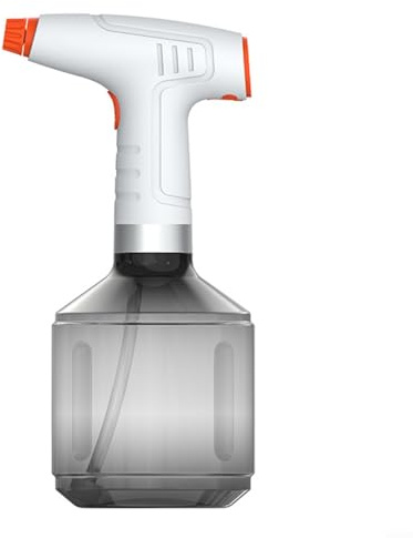 Tragbare elektrische Gießkanne 0,9 l USB wiederaufladbar Pflanzensprüher Sprühflasche Einstellbare Sprüheinstellungen für Innen- und Außenbereich Pflanzenbewässerung für mühelosen Garten (Orange +