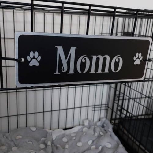 Letrero personalizado con nombre de perro, accesorios de letrero de casa de perro, placa de acrílico personalizada para colgar con nombre de perro para perrera al aire libre, regalo para los amantes