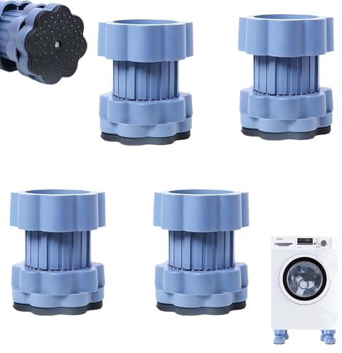 4 Stück Verstellbare Schwingungsdämpfer Waschmaschine WISIRENT, Waschmaschine Dämpfer Höhe 8-11cm Waschmaschine Antivibrationsfüße, Universal-Erhöhungspad für Waschmaschinensockel Trockner