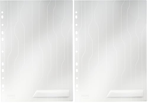 Leitz CombiFile Sichthüllen-Set, 5 Stück, A4 Format, Farblos mit matter Oberfläche und Muster, Obere Öffnung, 0,20 mm PP-Folie, 47260003 (Packung mit 2)