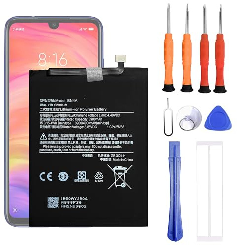 VUXYIT BN4A kompatibel mit Xiaomi Redmi Note 7 & Redmi Note 7 Pro Ersatzakku für mit Reparatur-Werkzeugsatz
