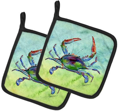 Caroline's Treasures Crab 8550PTHD Paire de maniques en Tissu Multicolore