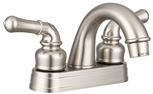 Dura Faucet DF-PL620C-SN Robinet de lavabo de salle de bain pour camping-car – Rotation fluide à 2 leviers (nickel satiné brossé)