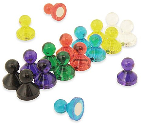 Großer Roter Acryl - Push - Stift - Büro - Magnet Für Kühlschrank, Whiteboard, Mitteilungsboard 21mm x 26mm Hoch - Pack von 10