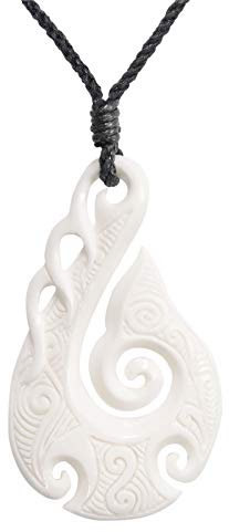 81stgeneration Frauen Männer Hand Geschnitzte Knochen Maori HEI Matau Koru Spiral Anhänger Halskette