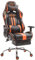 Silla Racing XL Limit Tapizada en Cuero sintético I Silla Gaming con Soporte Metal Cromado I Silla Oficina con Ruedas I Silla Gamer Regulabl, Color:Negro/Naranja, Reposapiés:con reposapiés