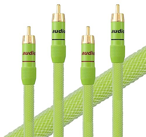Viborg A51 Hi-End 6N OFC Copper RCA Interconnect Cable - 3M - Male-to-Male - Silver - Compatible with CD Players, Turntables, Amplifiers, Subwoofers & Other Hi-Fi Audio Devices