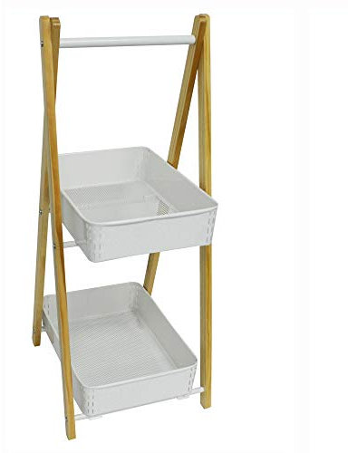WATSONS - Kitchen/Bathroom Two Tier Storage Unit - White/Natural