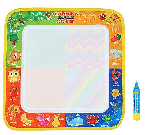 Ogquaton Tapis de dessin à l'eau non toxique pour peinture et écriture avec stylo magique pour bébé et enfant 29 x 30 cm élégant et pratique