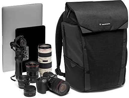 Manfrotto Kamerarucksack Chicago Medium, Mehrzweckrucksack, für den Transport von Kamera und Zubehör, aus wasserabweisendem Material, Fotorucksack mit PC- und Tablet-Fach, mit Stativ-Halterung