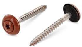 Vis de rive 4,5x45 mm RAL 8004 brun cuivré Inox A2 avec EPDM 15mm par 50