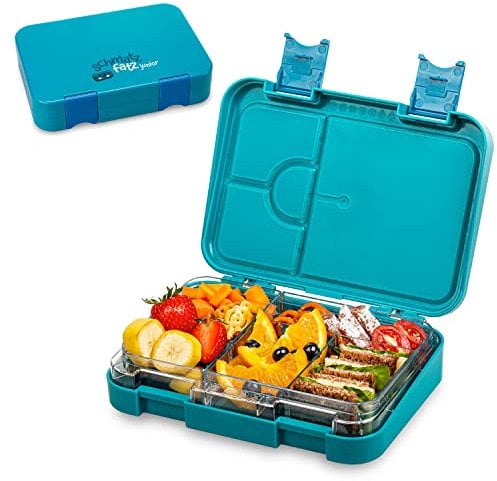 schmatzfatz Junior Brotdose Kinder mit Fächern, BPA Frei Lunchbox, Bento Box Kinder, Brotbox für Mädchen & Jungen, Snackbox, Perfekt für Schule, Kindergarten & Ausflüge (Petrol)