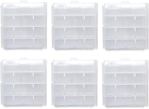 Battery Case AA/AAA Battery Holder Container Compact Portable Organizer Storage Case Insulative Plastic Clear Protective Battery Case for Travelling/Home/Office/School/Garage(6 PCS)