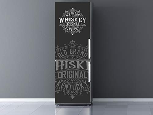 Oedim Kühlschrankaufkleber Old Brand Whiskey | Robuster Vinyl-Aufkleber | Dekoratives Design | 60 x 185 cm | Schwarz | Vintage | Wand | Wiederverwendbar